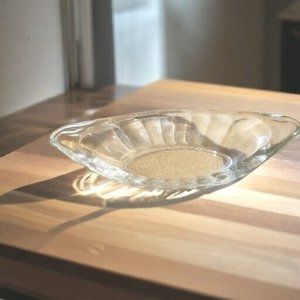 Vintage Clear Pressed Glass Oval Shaped Serving Dish Pickles Olives Nuts Candy